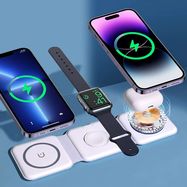 Dudao A11N 15W 3in1 Inductive Charger - White + USB-C / USB-C Cable, Dudao