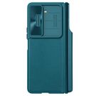 Leather Case with Flip and Camera Protector for Samsung Galaxy Z Fold 5 Nillkin Qin Leather Pro - Green, Nillkin