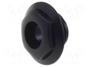 Nut with external thread; black; Jack socket; S4 CLIFF