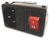 CONN, IEC C14 INLET, 10A/250VAC, SNAP-IN