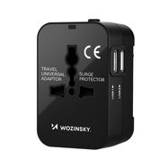 Wozinsky WUTWC travel adapter universal 24W EU / US / AUS / UK / 2x USB-A - black, Wozinsky