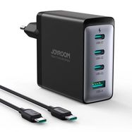 Joyroom JR-TCG04EU 100W GaN charger 3x USB-C USB-A + USB-C / USB-C cable 100W - black, Joyroom