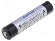 Re-battery: Li-Ion; 14650,7/5AA; 3.7V; 1000mAh; Ø14x66mm KEEPPOWER