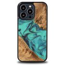 Bewood Unique Turquoise iPhone 13 Pro Wood and Resin Case - Turquoise Black, Bewood