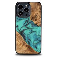 Bewood Unique Turquoise iPhone 13 Pro Wood and Resin Case - Turquoise Black, Bewood