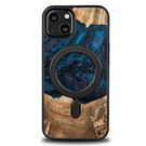 Wood and Resin Case for iPhone 13 MagSafe Bewood Unique Neptune - Navy and Black, Bewood