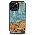Bewood Unique Uranus Wood and Resin iPhone 13 Pro Case - Blue and White, Bewood