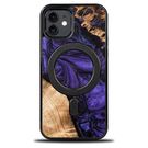 Wood and Resin Case for iPhone 12/12 Pro MagSafe Bewood Unique Violet - Purple Black, Bewood
