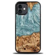 Wood and Resin Case for iPhone 12/12 Pro Bewood Unique Uranus - Blue and White, Bewood