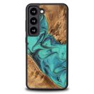 Wood and resin case for Samsung Galaxy S23 Bewood Unique Turquoise - turquoise black, Bewood