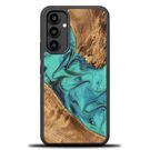 Wood and Resin Case for Samsung Galaxy A54 5G Bewood Unique Turquoise - Turquoise Black, Bewood