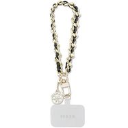 Guess GUOUCHSAMC4K Universal Hand Strap Case - Black Saffiano Chain 4G Charm, Guess