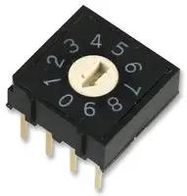 ROTARY CODED SWITCH, FLUSHED, 10POS, TH