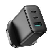 Joyroom JR-TCF10 fast charger 2x USB-C USB-A 32W (UK plug) - black, Joyroom