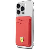 Ferrari Wallet Card Slot FEWCMRSIR case - red MagSafe Leather 2023 Collection, Ferrari