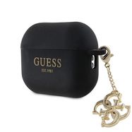 Guess GUAP2LECG4K case for AirPods Pro 2 cover - black Liquid Silicone Glitter Triangle Charm, Guess