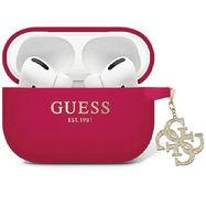 Guess GUAP2LECG4M case for AirPods Pro 2 cover purple/magenta Liquid Silicone Glitter Triangle Charm, Guess