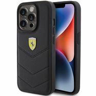 Ferrari Quilted Metal Logo case for iPhone 15 Pro - black, Ferrari