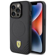 Ferrari Carbon Metal Logo MagSafe case for iPhone 15 Pro - black, Ferrari