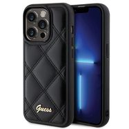 Guess Quilted Metal Logo case for iPhone 15 Pro - black, Guess