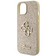 Guess Glitter Script Big 4G iPhone 15 Case - Gold, Guess