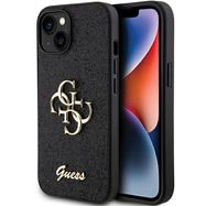 Guess Glitter Script Big 4G case for iPhone 15 - black, Guess