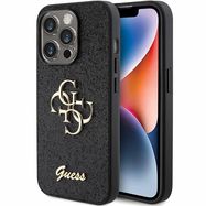 Guess Glitter Script Big 4G case for iPhone 15 Pro Max - black, Guess