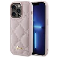 Guess Quilted Metal Logo case for iPhone 15 Pro Max - pink, Guess