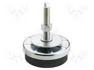 Foot; with lever; Base dia: 80mm; M12; steel; H: 134mm; Plating: zinc ELESA+GANTER