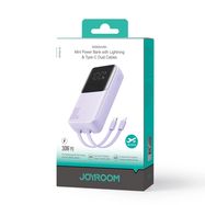 Joyroom JR-PBC06 mini power bank with built-in USB-C / Lightning cables 30W 10000mAh - purple, Joyroom