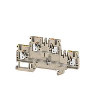 Multi-tier modular terminal, PUSH IN, 2.5 mm², 800 V, 24 A, Number of levels: 2, dark beige, orange Weidmuller