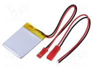 Re-battery: Li-Po; 3.7V; 320mAh; cables,JST SYR-02T socket CELLEVIA BATTERIES