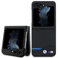 BMW Leather Carbon case for Samsung Galaxy Z Flip 5 - black, BMW