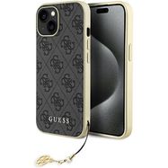 Guess 4G Charms Collection case for iPhone 15 - gray, Guess
