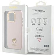 Guess Silicone Logo Strass 4G Case for iPhone 15 Pro Max - Pink, Guess