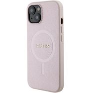 Guess Saffiano MagSafe case for iPhone 15 Plus - pink, Guess