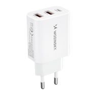 Wozinsky CWCUCW 30W USB-C / 2 x USB-A wall charger - white, Wozinsky