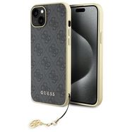 Guess 4G Charms Collection case for iPhone 15 Plus - gray, Guess