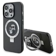 Karl Lagerfeld KLHMP15XHMRSKCK iPhone 15 Pro Max 6.7&quot; black/black hardcase Ring Stand Karl&amp;Choupette MagSafe, Karl Lagerfeld