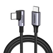 Ugreen US255 50122 USB-C (straight) / USB-C (angled) PD QC cable 60W 3A 0.5m - gray, Ugreen