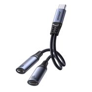 Joyroom SY-C03 USB-C to 2x USB-C 2in1 DAC adapter - black, Joyroom