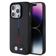 BMW Quilted Tricolor MagSafe case for iPhone 15 Pro - black, BMW