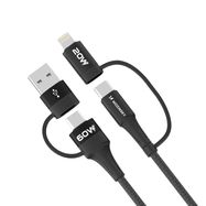 Wozinsky WNBAA 4in1 cable 2x USB-C 1x USB-A 1x Lightning 60W 1 m - black, Wozinsky