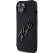 Karl Lagerfeld Silicone Karl Script case for iPhone 15 - black, Karl Lagerfeld