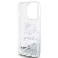 Hello Kitty Liquid Glitter Charms Kitty Head case for iPhone 15 Pro - silver, Hello Kitty