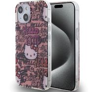 Hello Kitty IML Tags Graffiti case for iPhone 15 - pink, Hello Kitty