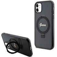 Guess Ring Stand Script Glitter MagSafe case for iPhone 11 / Xr - black, Guess