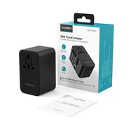 Choetech PD5020 35W EU/US/AUS/UK Travel Adapter with Built-in USB-C Cable - Black, Choetech