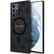 Guess 4G Collection Leather Metal Logo MagSafe Case for Samsung Galaxy S24 Ultra - Black, Guess