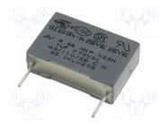 Capacitor: polypropylene; X2; R46; 100nF; 18x5x11mm; THT; ±20%; 15mm KEMET